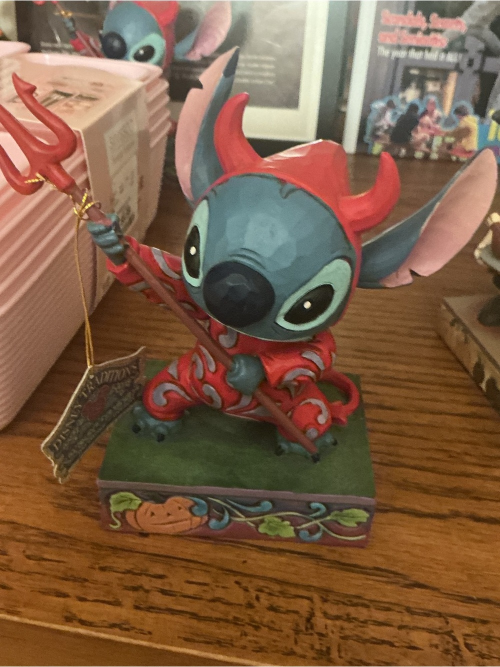 Disney Red & Blue Stitch Devil Figurine Sculpture